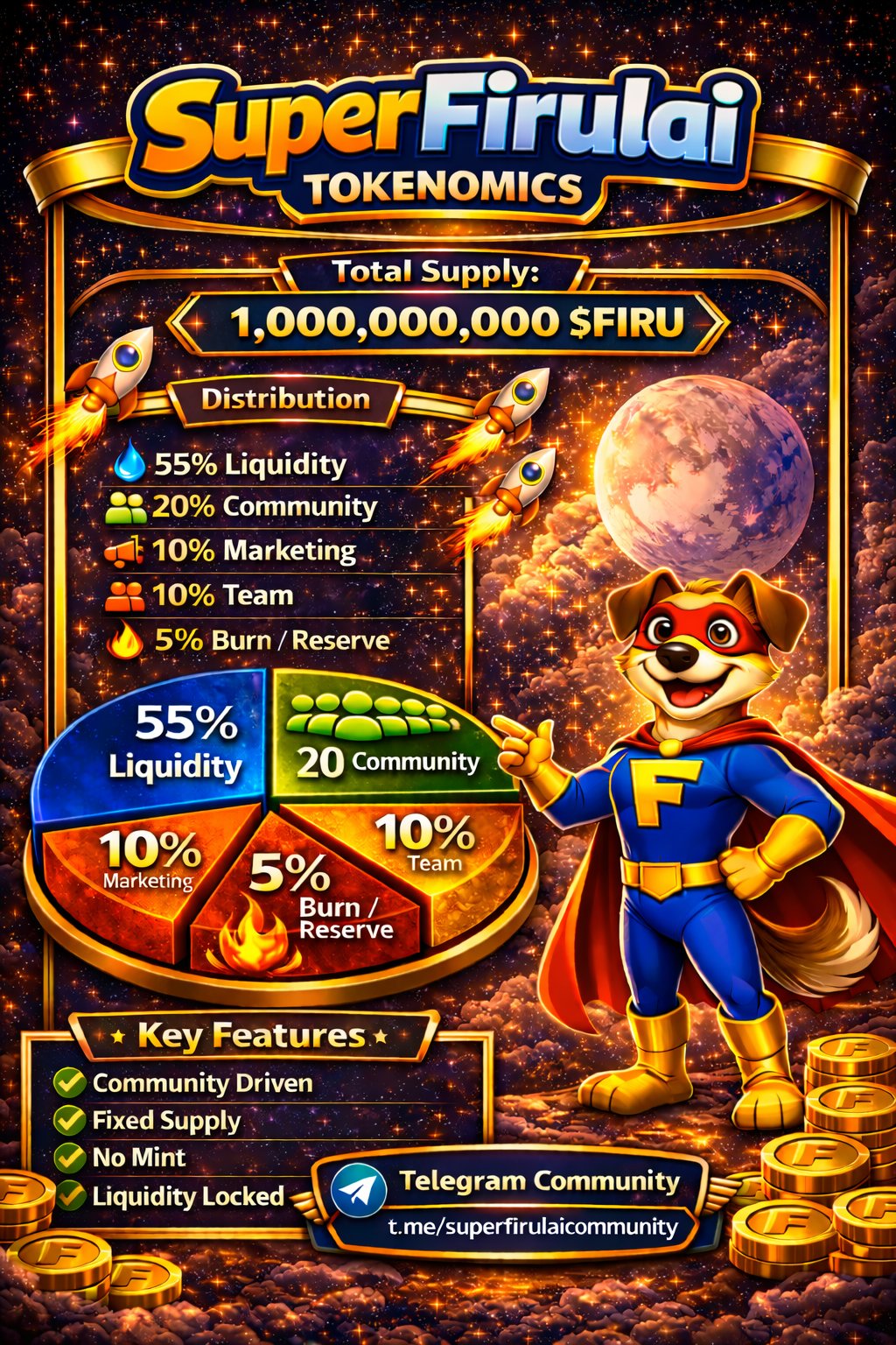 SuperFirulai Tokenomics Chart